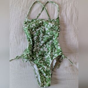 Green Floral Women's Swimsuit
